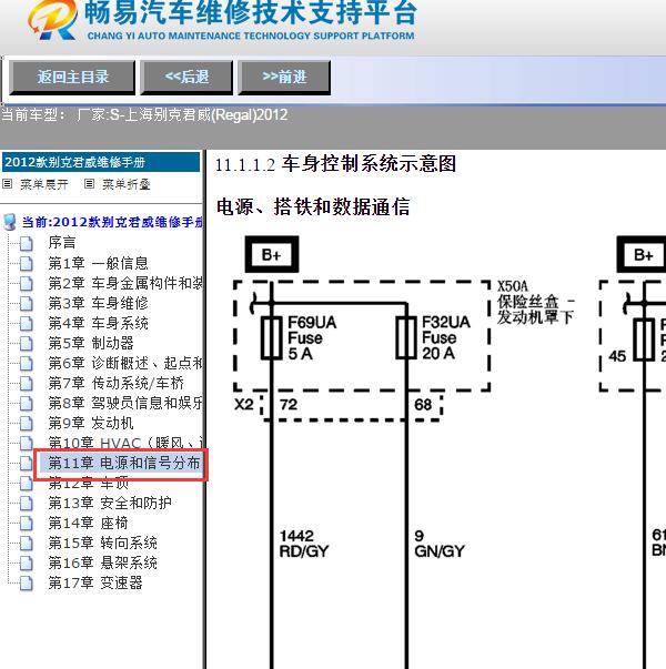 2012年别克君威车身模块电路图