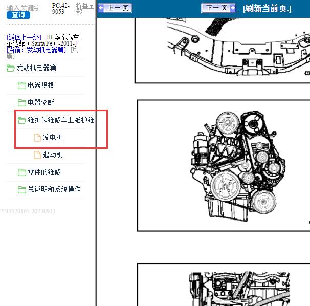 2011年华泰圣达菲发电机皮带资料