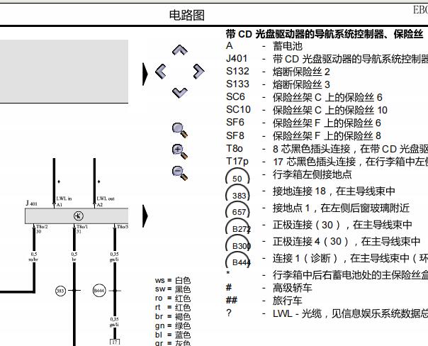 2011年奥迪A6L 导航系统电路图