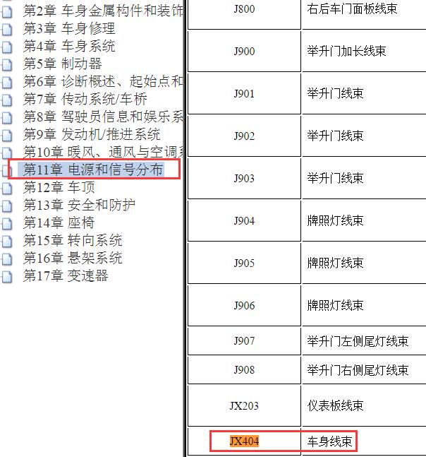 2017年别克昂科威JX404连接器位置