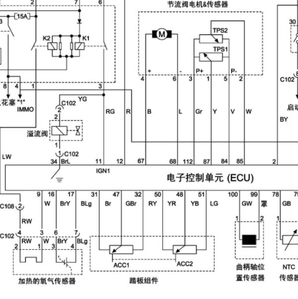 上海汇众MB100 2.3发动机电路图