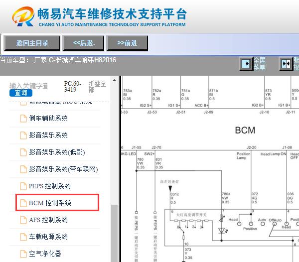 2016年长城哈弗H8车身电脑电路图