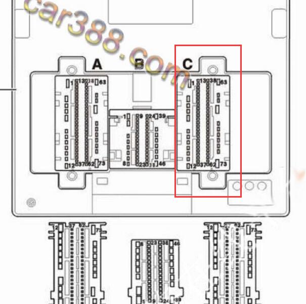2021-2022年大众朗逸车身模块C插头73针脚