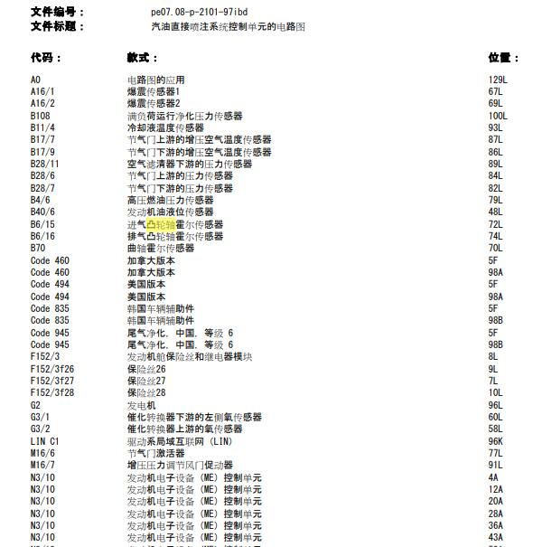 奔驰A200L 282914发动机电路图
