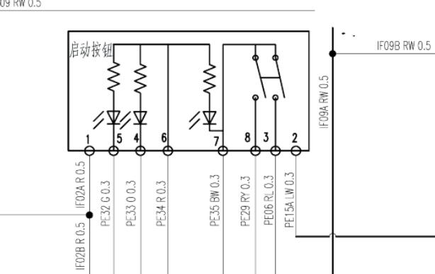 2017年东风风行SX6一键启动和刹车开关以及车身电脑相关电路图