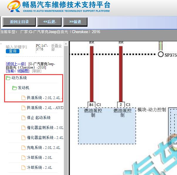 2016年吉普自由光油泵电路图