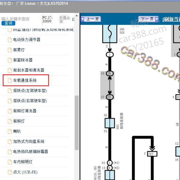 2014年Lexus（凌志-雷克萨斯)-LX570 通讯电路图