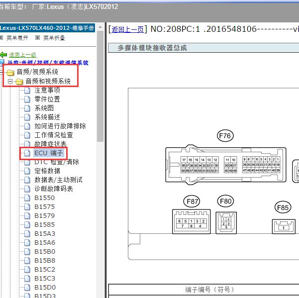 2012年Lexus（凌志-雷克萨斯)-LX570 音响系统针脚资料