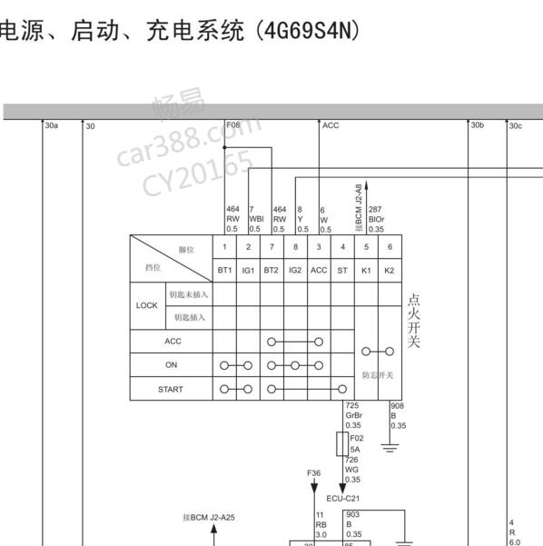 2012-2017年长城风骏5点火锁电源电路图