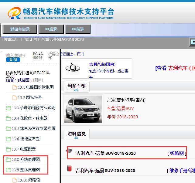 2018-2020年吉利远景X6全车电路图