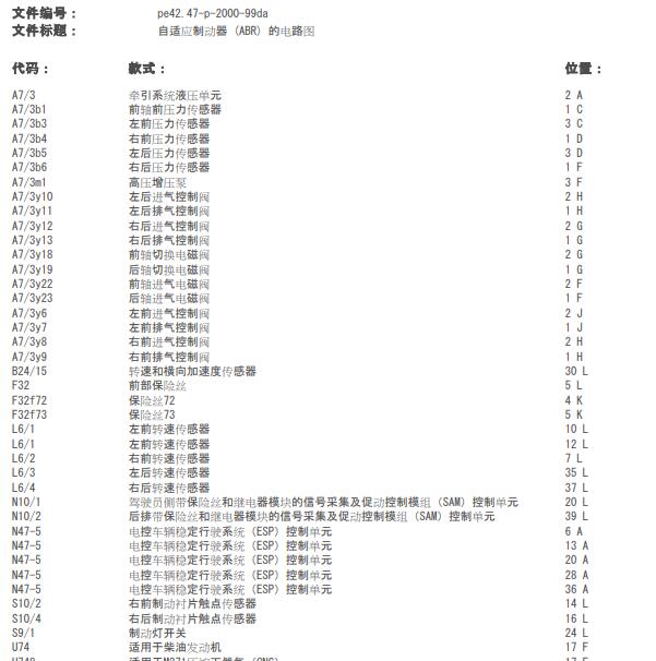 2007年奔驰E230 ABS电路图.