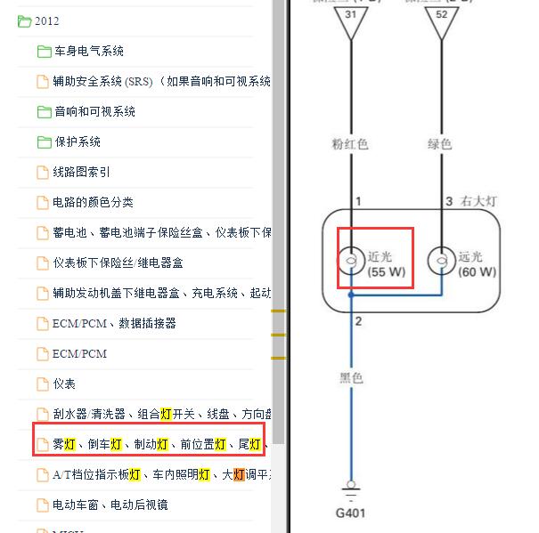 2012年本田锋范近光灯电路图