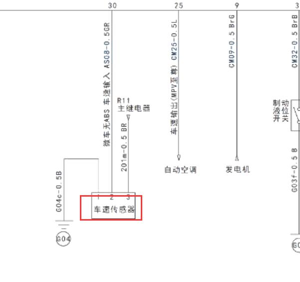 2012年吉奥奥轩G5车速传感器电路图