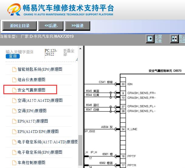 2019年东风风神AX7安全气囊电路图