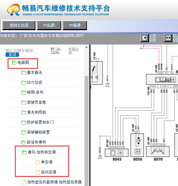 2016-2017年雪铁龙C4空调电路图