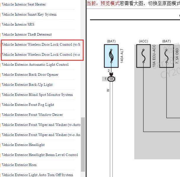 2011-2015年丰田塞纳智能钥匙电路图