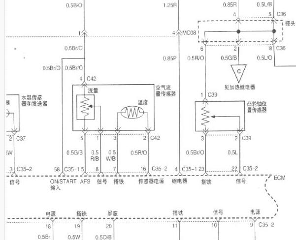 2011-2015年江淮瑞风穿梭发动机电路图