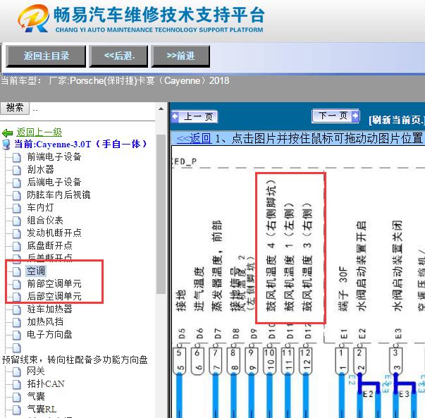 2018年保时捷卡宴空调鼓风机电路图