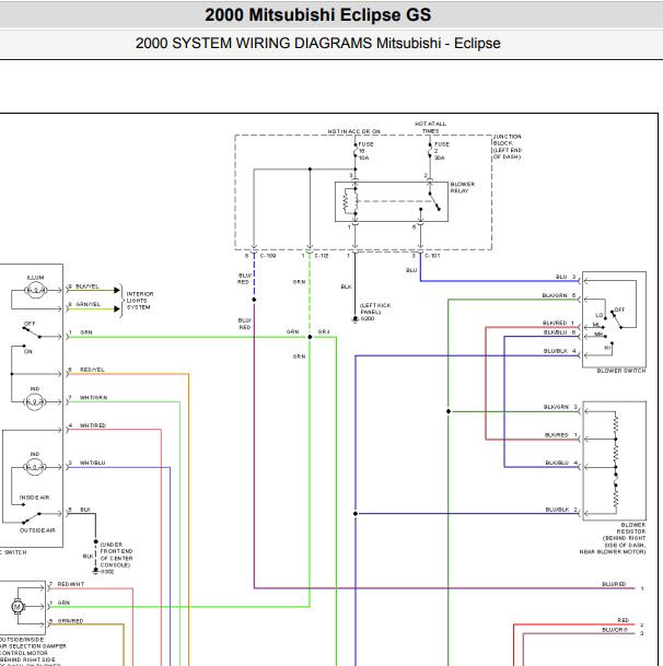 2000年三菱日蚀空调电路图