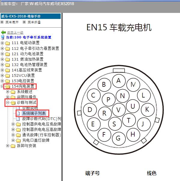2018年威马EX5充电机接口定义