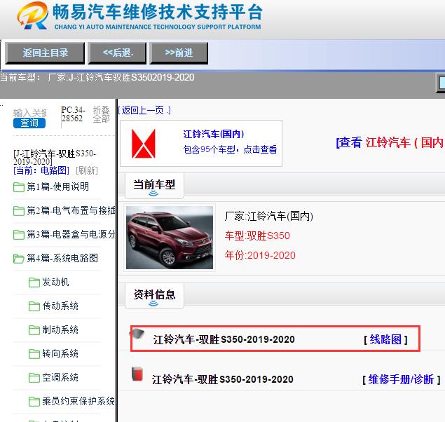 2020年江铃驭胜S350电路图
