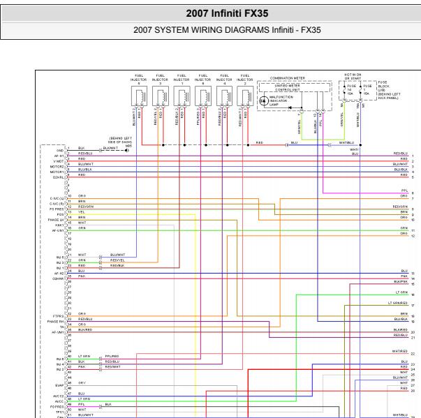 2007年英菲尼迪FX35发动机油门踏板电路图