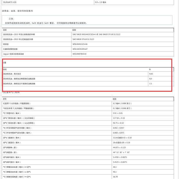 2014年路虎揽胜3.0发动机机油加注量