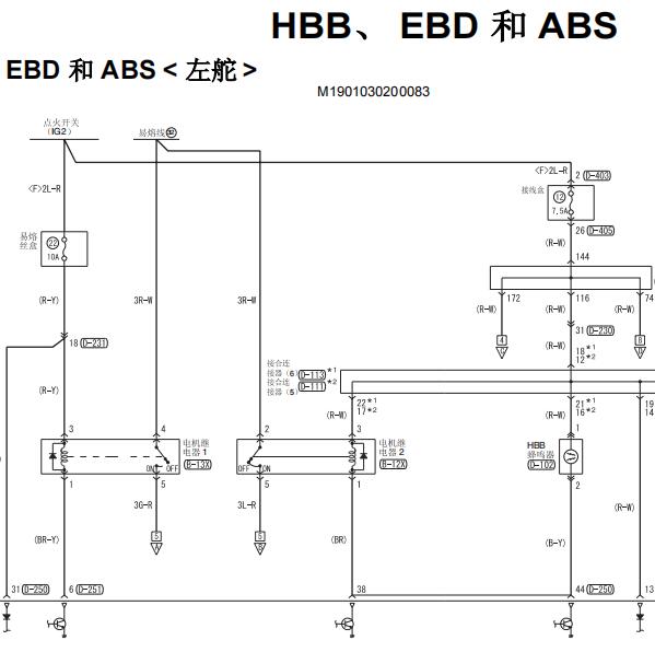 2011年三菱帕杰罗 ABS电路图