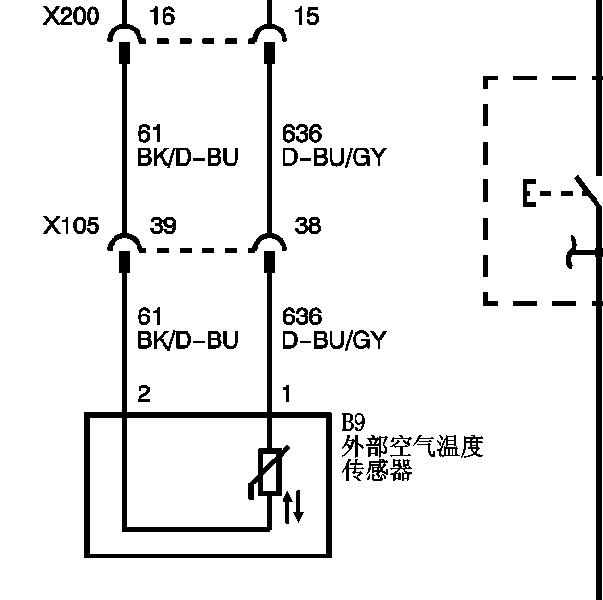 2013年别克君越室外温度传感器电路图