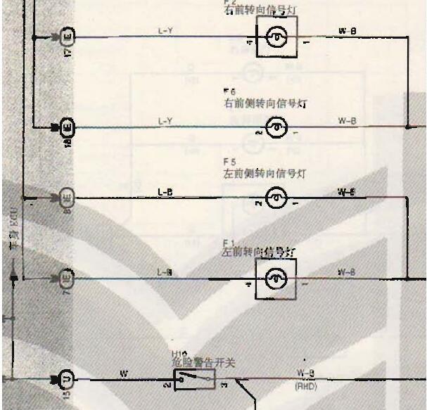 2006年丰田普拉多转向灯电路图