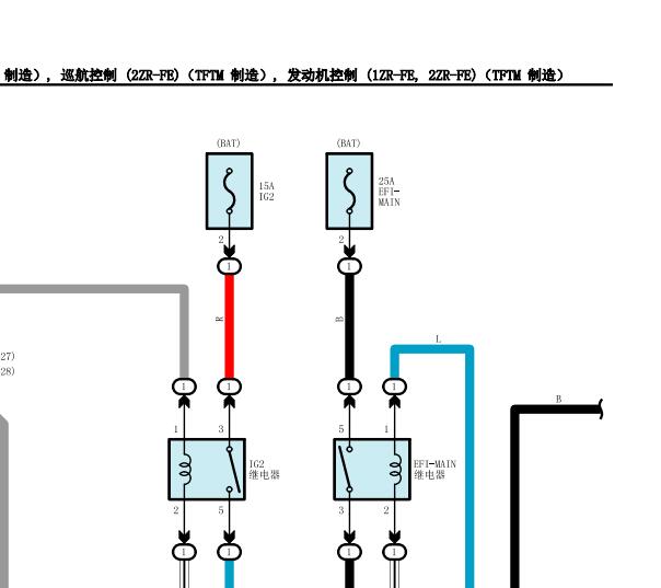 丰田花冠1ZR发动机针脚和电路图