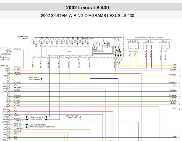 2002年雷克萨斯LS430发动机和变速箱电路图