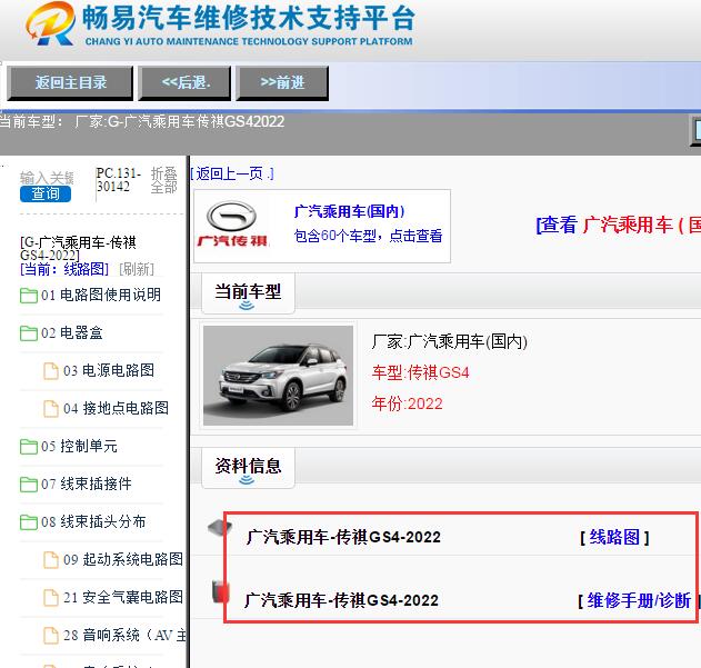 2022年广汽传祺GS4全车电路图与维修手册