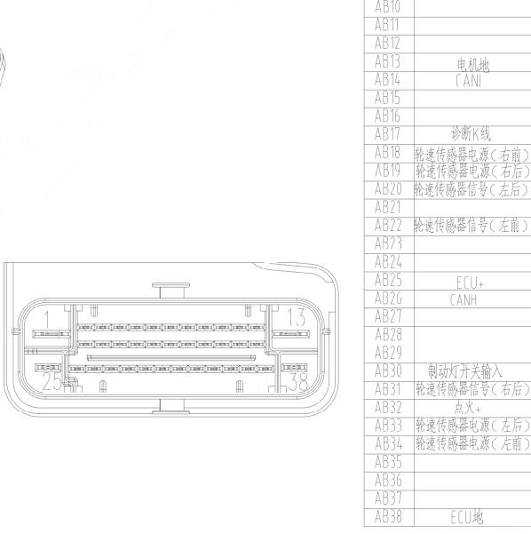 2018年长安跨越王X5 ABS电路图及针脚资料