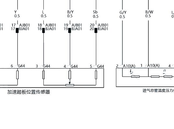 比亚迪BYD476ZQA发动机油门踏板传感器电路图