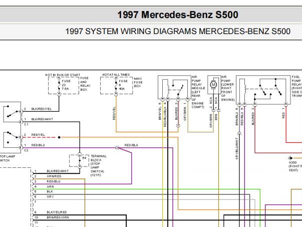 1997年奔驰S500发动机电路图
