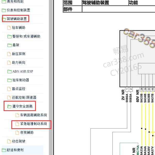 2019年标致508L 紧急碰撞制动系统