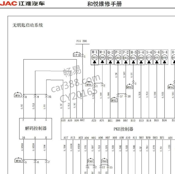 2010-2016年江淮和悦遥控器线路图