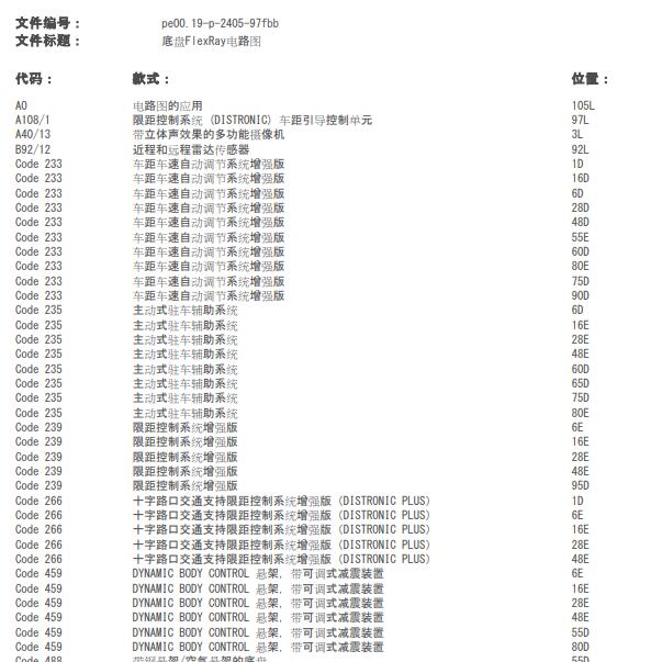 2017年奔驰C200L 底盘FlexRay电路图