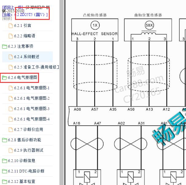 2015-2018年日产锐骐ZD25T5发动机电路图