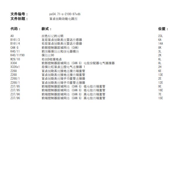 2018年奔驰V260L 盲点辅助电路图
