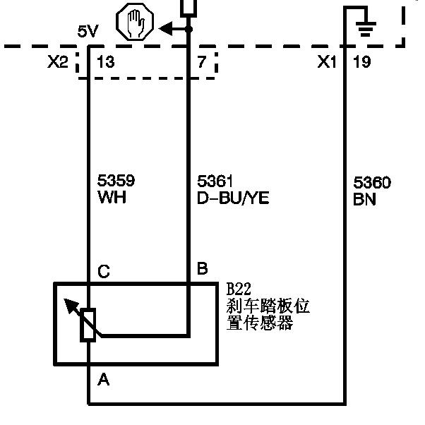 2011年别克英朗刹车灯开关电路图