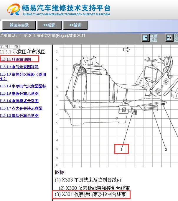 2010-2011年别克君威X301位置资料
