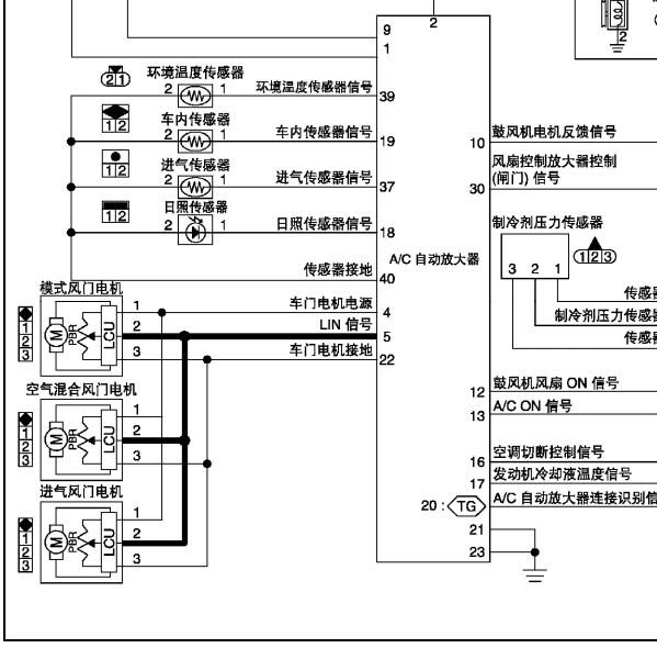 2014年日产阳光空调电路图