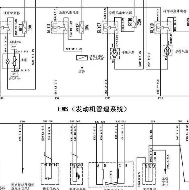 2013-2015年北汽威旺306 A12发动机电路图