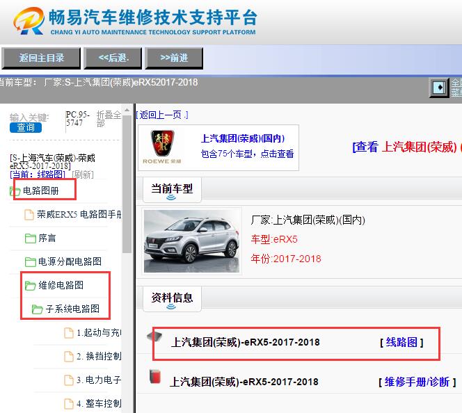 2017-2018年荣威ERX5电路图