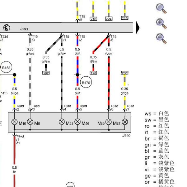 2008-2009年奥迪A6 8线尾灯控制线路图