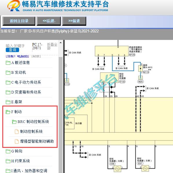 2022年日产轩逸ABS电路图