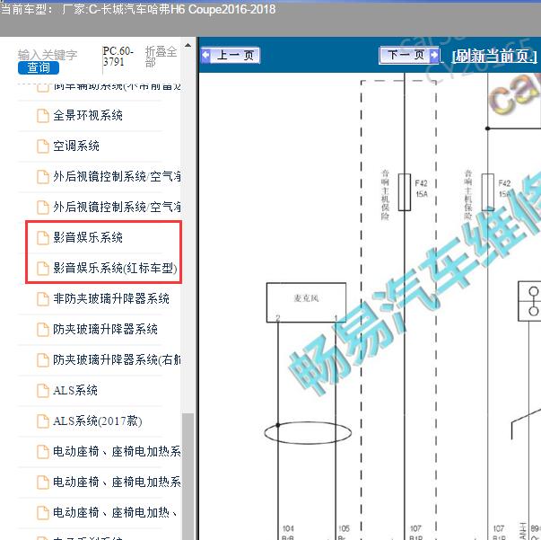 2016年长城汽车哈弗H6 Coupe音响电路图