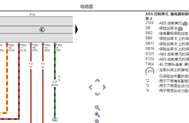 2023年奥迪A6 保险丝和ABS电路图